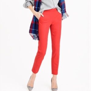 J.Crew Winnie Pant City Fit Red Size 00 NWT!